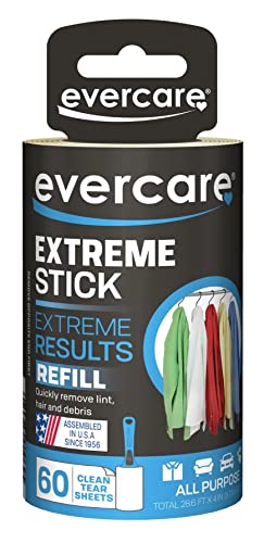 Evercare Lint Roller Refill Picks Up Lint, Dust, Dandruff 60 Layers (6 Pack)