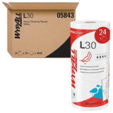 WypAll GeneralClean L30 Cloths Heavy Duty Cleaning Wipes (05843), Strong and Soft Bulk Paper Wipers, White (70 Sheets/Roll, 24 Rolls, 1,680 Sheet