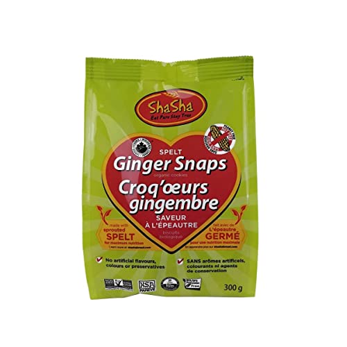 ShaSha Organic Spelt Ginger Snap Cookies, 10.5oz (300g)