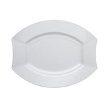 Party Essentials Party Supplies Fancy Plastic Dinnerware For Wedding/Birthday/All Occasions, 6" x 5", Dessert/Appetizer Plates, 20-Count, White Oval