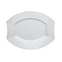 Party Essentials Party Supplies Fancy Plastic Dinnerware For Wedding/Birthday/All Occasions, 6" x 5", Dessert/Appetizer Plates, 20-Count, White Oval