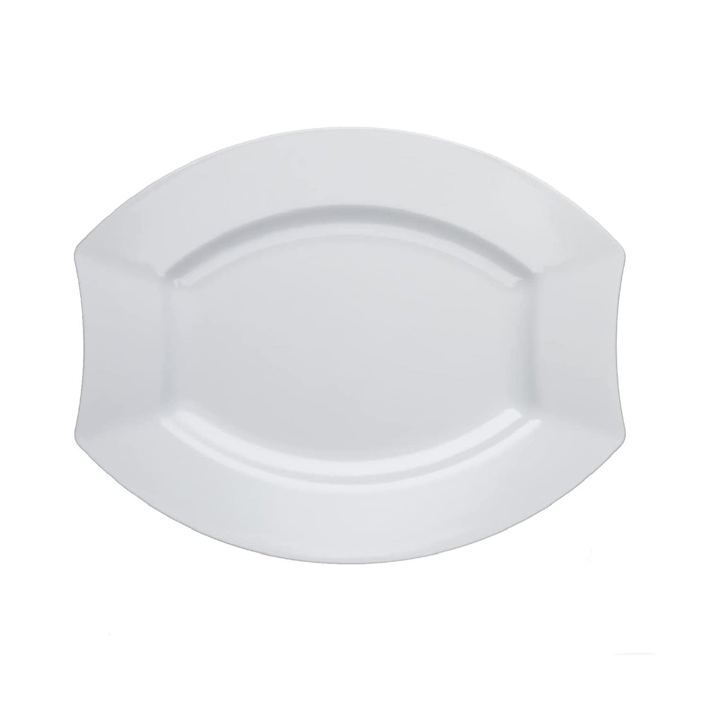 Party Essentials Party Supplies Fancy Plastic Dinnerware For Wedding/Birthday/All Occasions, 6" x 5", Dessert/Appetizer Plates, 20-Count, White Oval