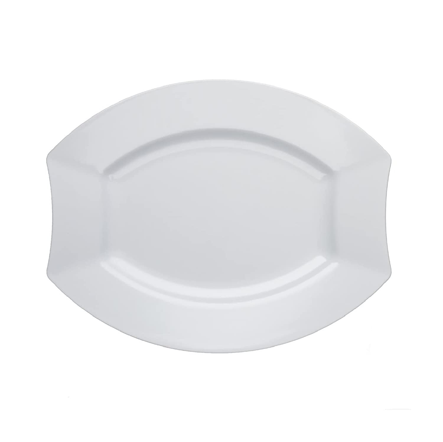 Party Essentials Party Supplies Fancy Plastic Dinnerware For Wedding/Birthday/All Occasions, 6" x 5", Dessert/Appetizer Plates, 20-Count, White Oval