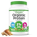 Orgain Organic Vegan Protein Powder, Peanut Butter - 21g Plant Protein, 7g Prebiotic Fiber, Low Net Carb, No Dairy Ingredients, No Added Sugar