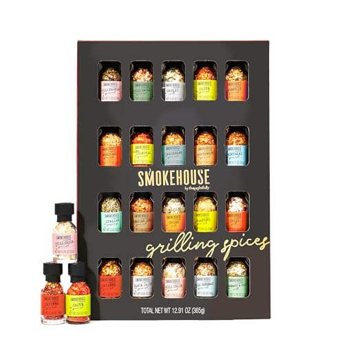 Grilling Spice Set Gift, 20 Mini BBQ Rubs & Seasonings Variety Pack, Grill Seasoning Sampler for BBQ, Smoker, Steak, Chicken Burgers, Smokehouse by
