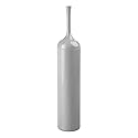 mDesign Extra Slim Compact Plastic Freestanding Toilet Bowl Brush and Holder for Bathroom Storage and Organization - Sturdy, Deep Cleaning, Covered