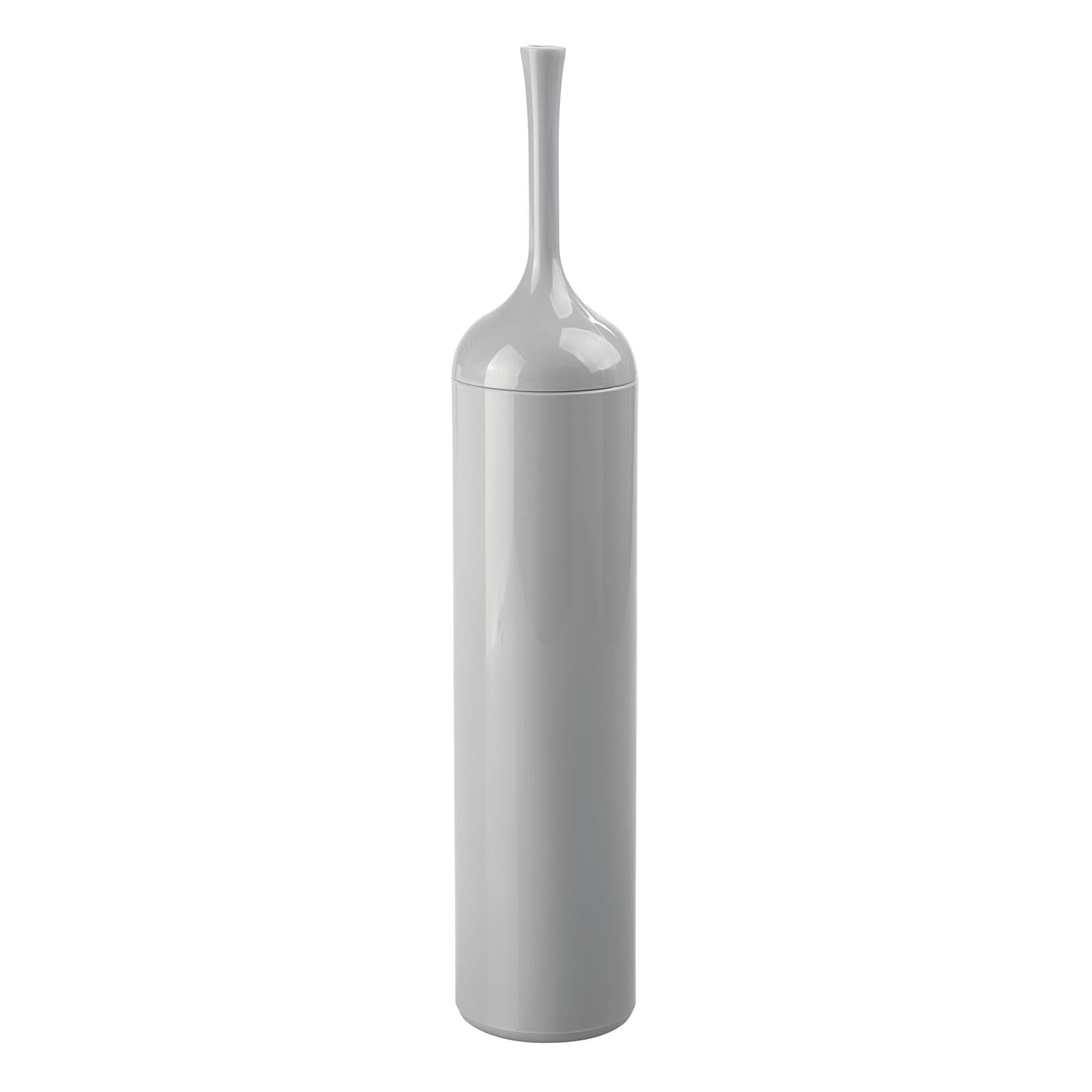 mDesign Extra Slim Compact Plastic Freestanding Toilet Bowl Brush and Holder for Bathroom Storage and Organization - Sturdy, Deep Cleaning, Covered