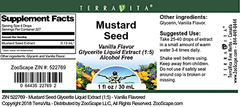Mustard Seed Glycerite Liquid Extract (1:5) - Vanilla Flavored (1 oz, ZIN: 522769) - 3 Pack