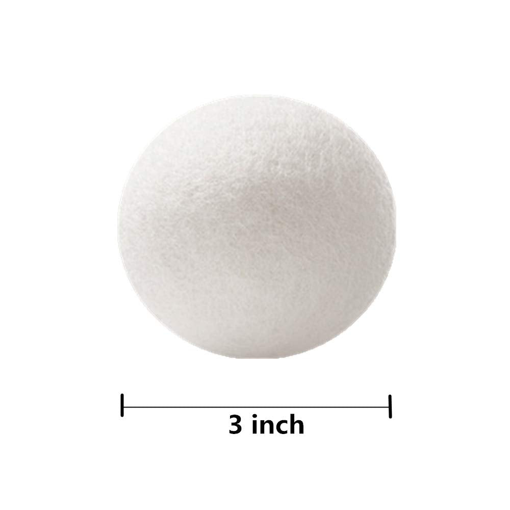 Wool Dryer Balls 6 Pack - XL Premium Reusable Dryer Balls Replace Laundry Drying Natural Fabric Softener