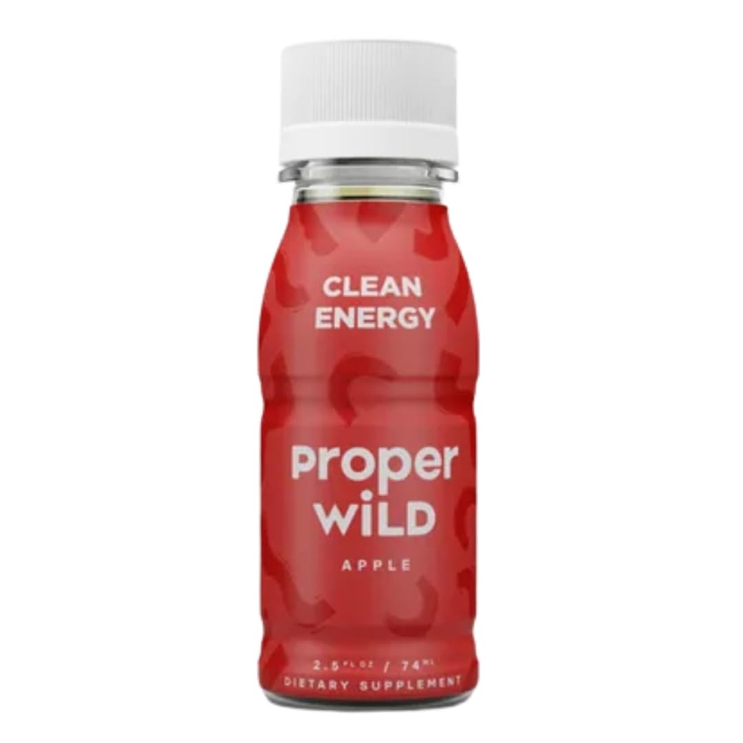 Proper Wild Shot Energy Apple 2.5 fl oz - Energy Shots - Proper Wild Juice Shots - Focus Factor for Work and Study