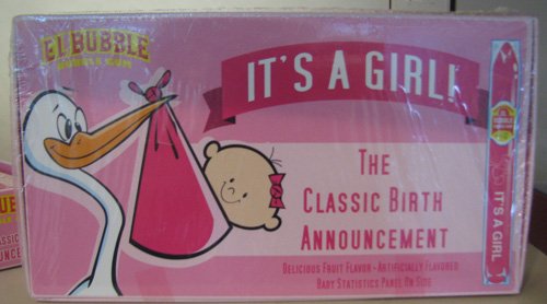 Dubble Bubble It's a Girl! Pink Bubble Gum Gender Reveal Cigars (Pack of 36)
