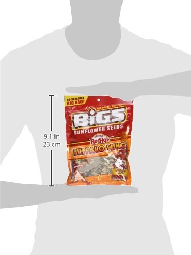 Bigs Bold and Tangy Buffalo Wing Sunflower Seeds, 5.35 Ounces Bag (Pack of 12)