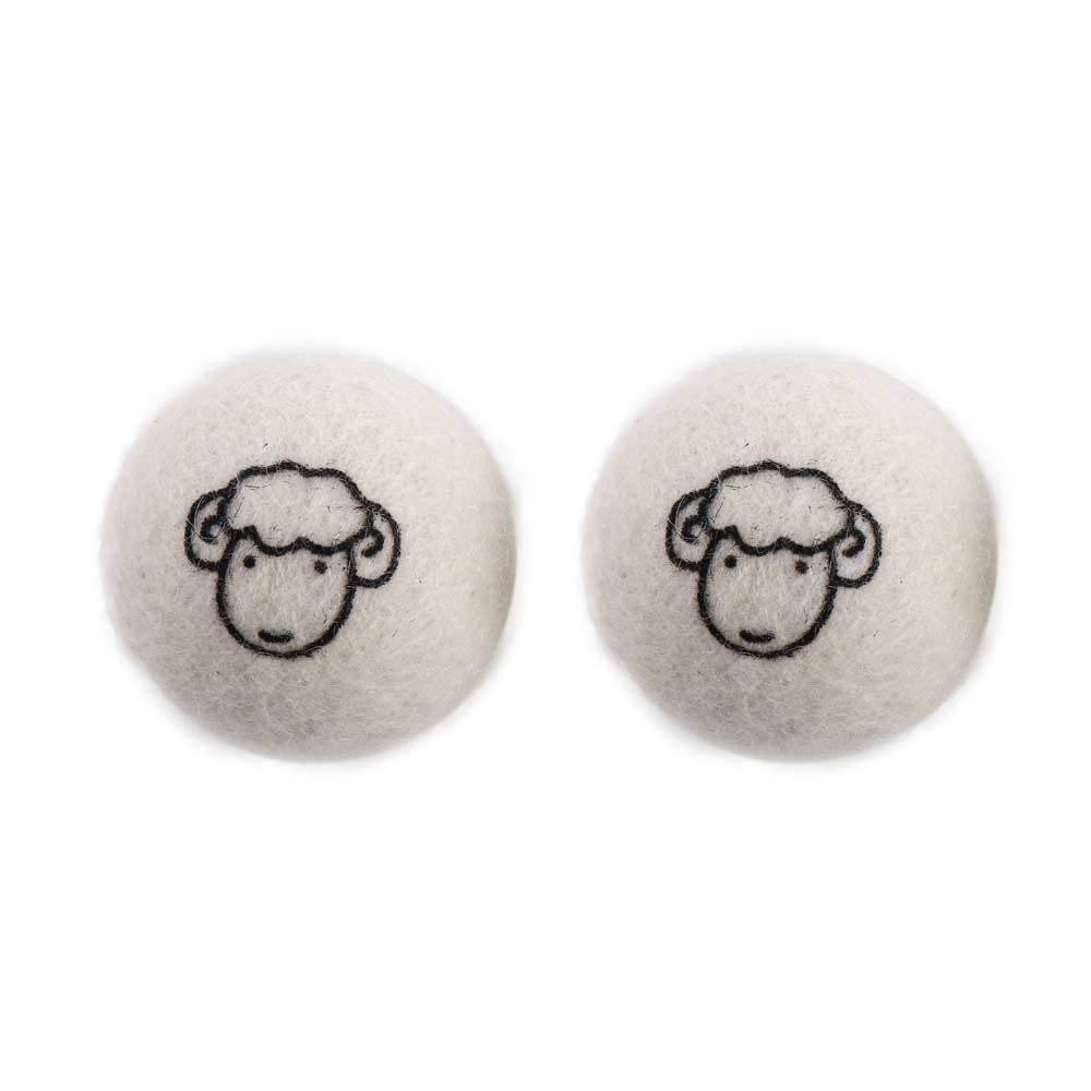 Wool Dryer Balls, Reusable Laundry Balls Softener Washing Fleece Dry Kit Anti-Static Reduce Wrinkles and Save Time Drying Ball(2 pcs-with Pattern)