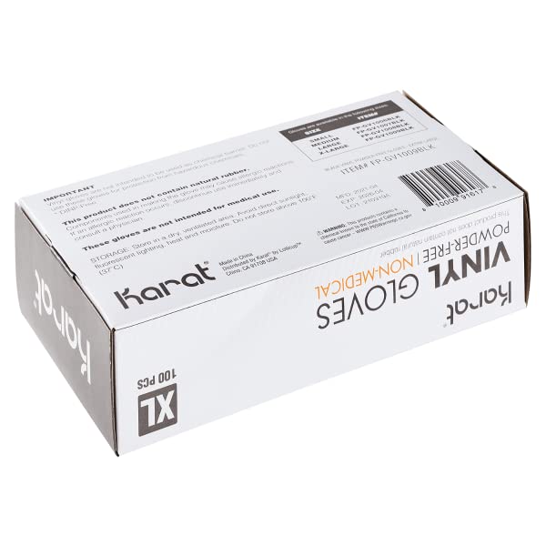 Karat FP-GSV1047B Synthetic Vinyl Powder-FREE Glove (Black) - Medium - 1,000 case