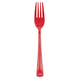 JAM PAPER Premium Utensils Party Pack - Plastic Forks - Red - 48 Disposable Forks/Pack