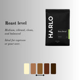 Harlo Coffee Roasters Organic Peru Decaf Single Origin Coffee, Royal Select Water Process, Medium Roast, Whole Bean, 12 oz