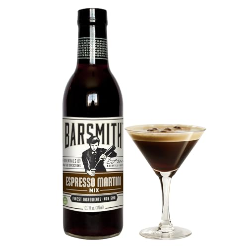 Barsmith Espresso Martini Mix - Cocktail Mixer w/Robust Espresso & Touch of Sweetness - Craft Bar-Quality Martinis at Home - Ideal for Iced Coffee