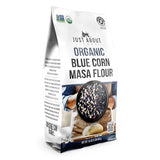 USDA Organic Blue Corn Flour 1lb, Flour for Tortillas, Sopes, and Mexican Dishes, Gluten-Free, Kosher and Vegan, Masa Flour for Baking, Just About