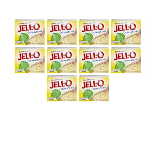 Jell-O Cook & Serve Pudding & Pie Filling Mix, Lemon Flavor, Family Size, Traditional Stovetop Dessert for Homemade Pies, Custards & Baking, 4.3 oz