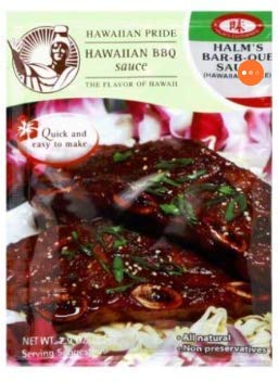 Hawaiian Pride Hawaiian Halms BBQ Sauce 2.9 oz (Pack of 4 Bags)