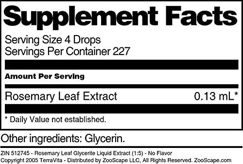 Rosemary Leaf Glycerite Liquid Extract (1:5) - No Flavor (1 oz, ZIN: 512745) - 3 Pack
