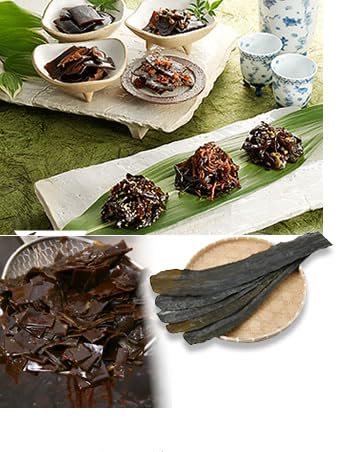 Takesan Tsukudani of Seaweed in bottle. TUKUDANI is a preserved food made with soy sauce. A traditional Japanese food that has been around for 400