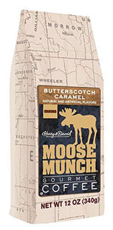 Moose Munch Coffee by Harry & David, Butterscotch Caramel, 12 oz bag