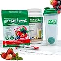 Let’z Go Mixed Berry 30-Day Smoothie Kit | Clean Energy Drink Mix (30 Pack) + Whey Isolate Protein (30 Servings) with Shaker Cup | Natural Caffeine