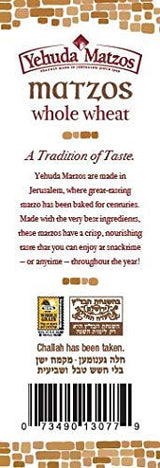 Yehuda Whole Wheat 10.5 oz Matzo Thins (3 Pack) Jerusalem Baked, Thin, Crisp & Delicious! Kosher for Passover