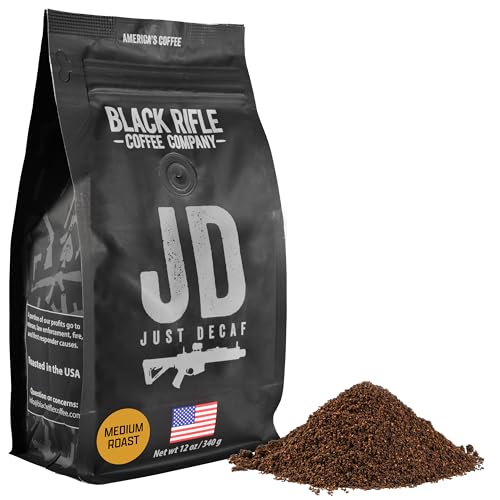Black Rifle Coffee Company Just Decaf, 12oz Bag, Ground Coffee Medium Roast - Roasted Blend Made from Arabica Beans - Colombian & Brazilian Beans