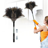 Extendable Feather Duster - 47 inches Soft Long Handle Reusable Feather Duster for Cleaning Ceiling Fan,Hanging lamp, High Ceiling, Blinds