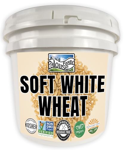 Palouse Brand Certified Glyphosate Residue Free Soft White Wheat Berries | 25 LBS | Emergency Food Storage Bucket | Non-GMO | Grown on Our Family Farm | Bulk