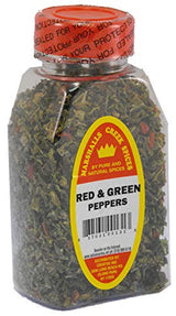 RED & GREEN SWEET BELL PEPPER FLAKES FRESHLY PACKED IN LARGE JARS, spices, herbs, seasonings