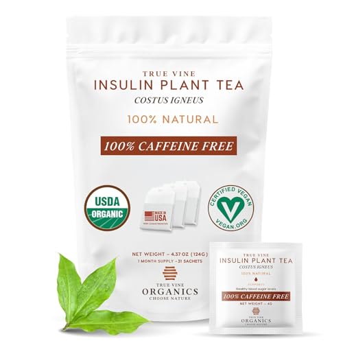 True Vine Insulin Plant Tea (USDA Organic) - Herbal Organic Tea Bags for Blood Sugar Support, Digestive Wellness & Metabolic Balance - 100% Natural