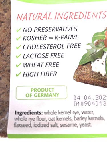 German Three Grain Bread Delba Famous Feldkamp Toast 2 Pack 16.75 oz Kosher Product of Germany