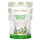 Heaven Blends Organic Holistic Detox Tea - USDA Organic - Spearmint, Dandelion, Burdock, Milk Thistle Seed, Fenugreek & Yellowdock Root - sugar free
