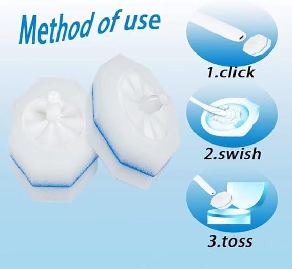 VOHIFIC 50PCS Upgraded Toilet Wand Refills Toilet Brush Wand Head Compatible with Clorox Wand Refills, White, V-002