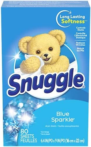 Snuggle 240 Dryer Sheets - Blue Sparkle (3 Packs of 80 Sheets)