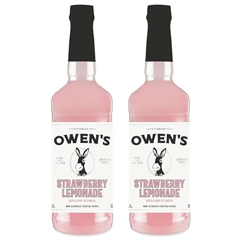 Owen’s Craft Mixers Exclusive Strawberry Lemonade 2 Pack | Handcrafted in USA | Premium Ingredients | Vegan & Gluten-Free Soda Mocktail & Cocktail