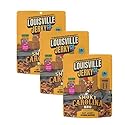 Louisville Jerky Co. Sweet & Smoky Carolina Mustard BBQ Vegan Jerky, Plant Based Protein Snack (3 Ounce, 3-Pack) - Smoky Southern BBQ Flavor