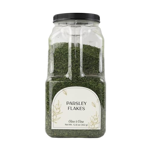 Olive & Vine Parsley Flakes, Fresh Herbal Flavor, Seasoning for Soups, Salads, Pasta, Rich Tradition, Authentic Taste, For Global Recipes (12.8 Ounce)