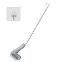 Canvall Long-Handled Silicone Toilet Bowl Cleaning Brush with Wall Hook, Bathroom Toilet Scrubber Set with Golf Brush Head, Wall Mounted Without
