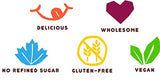 Sustainable Snacks - Plant Based - Vegan, Paleo, Gluten Free, Soy Free and Non GMO for healthy snacking with Fruit, Nuts and 80% Dark Chocolate - No