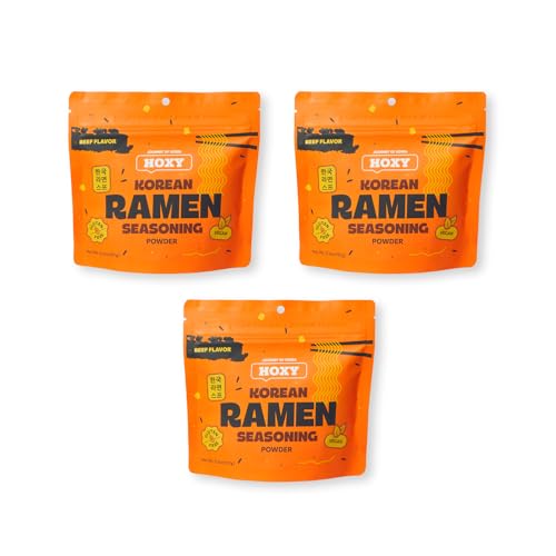 HOXY Journey of Korea "Korean Ramen Seasoning" | Gluten Free, Vegan | Finest Ramen Seasoning Powder | 5.3oz (BEEF, Pack of 3)