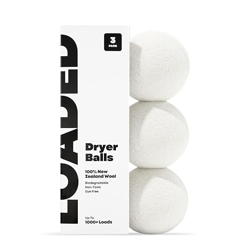 Wool Dryer Balls 3-Pack - 100% New Zealand Wool, Eco-Friendly & Reusable, Non-Toxic, Dye-Free, Natural Fabric Softener, Reduces Drying Time & Static