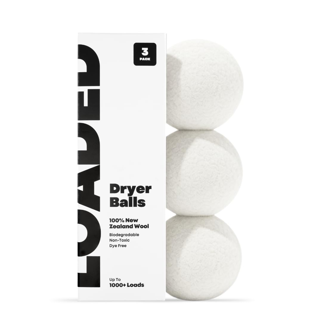 Wool Dryer Balls 3-Pack - 100% New Zealand Wool, Eco-Friendly & Reusable, Non-Toxic, Dye-Free, Natural Fabric Softener, Reduces Drying Time & Static