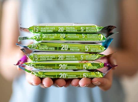 No Sugar Keto Bar Snack - Low Carb No Sugar Keto Snack Food with Keto Friendly Macros (24 x 1.41oz Bars, Chocolate Chip Cookie Dough)