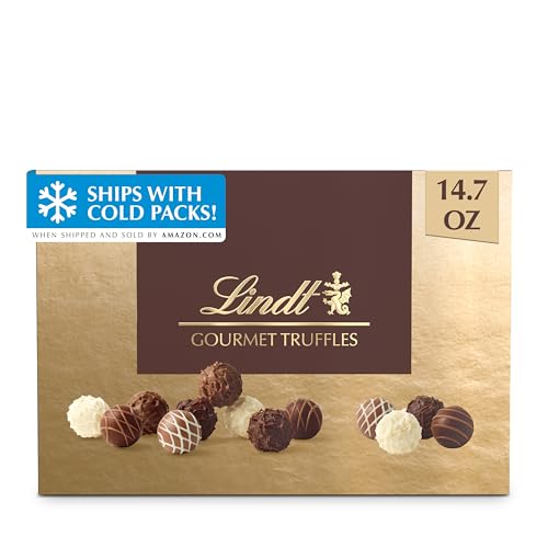 Lindt Gourmet Truffles Chocolate Candy Truffles, Assorted Chocolate Truffles, Great For Gift Giving, 14.7 oz. Gift Box