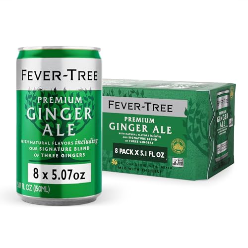 Fever-Tree Ginger Ale - Premium Mixer for Cocktails and Mocktails, 5.1 fl oz Cans, Pack of 8 - Naturally Sourced, Non-GMO