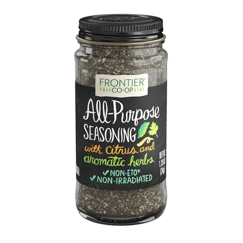Frontier Co-op All-Purpose Seasoning, Onion, Parsley, Basil, Lemon Peel, Thyme, Garlic and other Aromatic Spices, Salt Free, Kosher | 1.2 Ounce (Pack